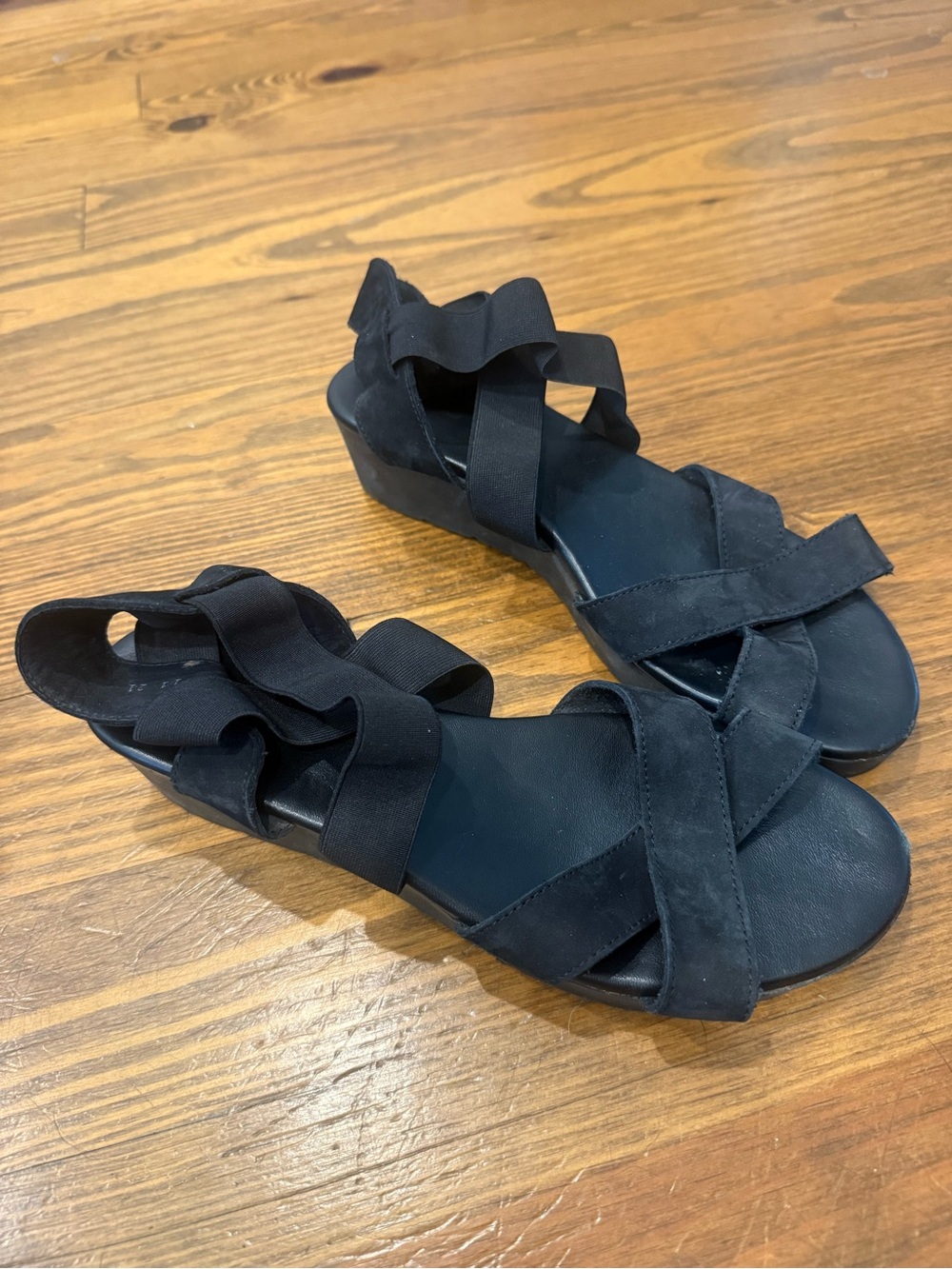 Arche Black Ruffle Strap Platform Sandals